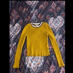 Mustard long sleeve sweater top